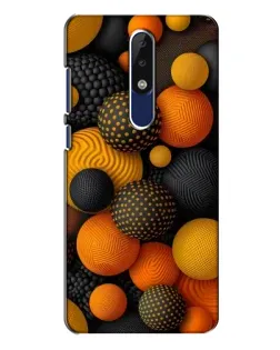 Чехол для Nokia 5.1 Plus (X5) с картинкой «Объемные оранжевые сферы»