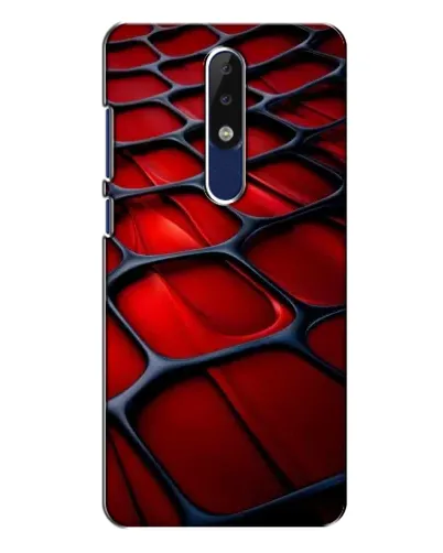 Чехол для Nokia 5.1 Plus (X5) с картинкой «Красная глянцевая сетка»