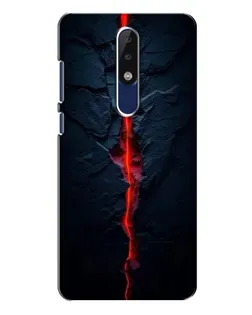 Чехол для Nokia 5.1 Plus (X5) с картинкой «Kрасная лавовая трещина»