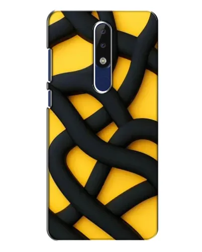 Чехол для Nokia 5.1 Plus (X5) с картинкой «Черное желтое переплетение»