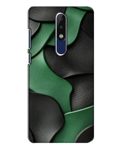 Чехол для Nokia 5.1 Plus (X5) с картинкой «Зеленые кожаные волны»