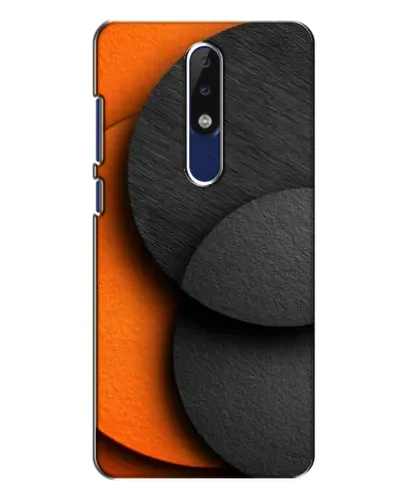 Чехол для Nokia 5.1 Plus (X5) с картинкой «Геометрия оранжевых кругов»