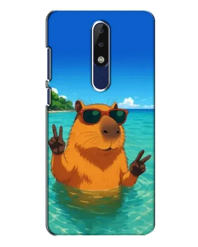 Чехол для Nokia 5.1 Plus (X5) с картинкой «Морская капибара»