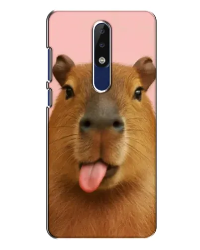 Чехол для Nokia 5.1 Plus (X5) с картинкой «Капибара с языком»