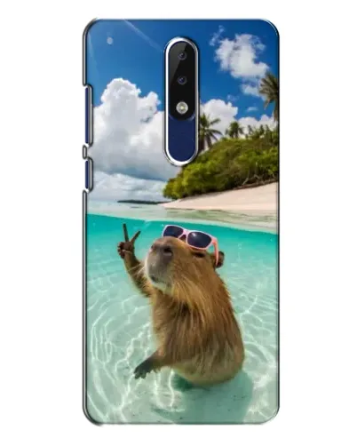 Чехол для Nokia 5.1 Plus (X5) с картинкой «Капибара на море»