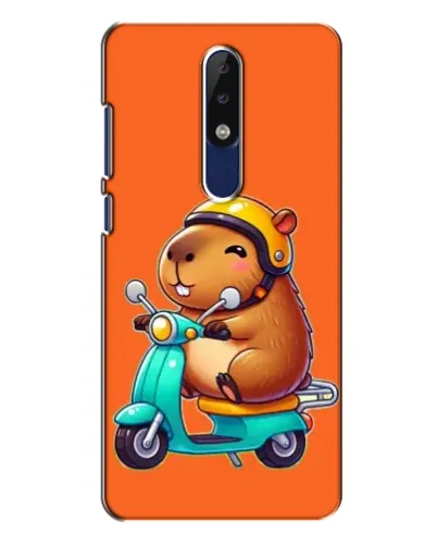 Чехол для Nokia 5.1 Plus (X5) с картинкой «Капибара на скутере»