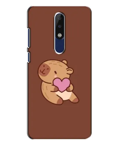 Чехол для Nokia 5.1 Plus (X5) с картинкой «Капибара с сердцем»