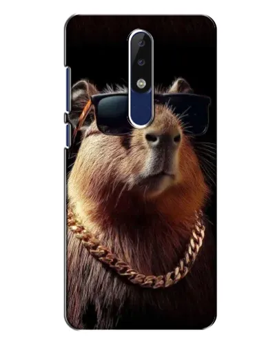 Чехол для Nokia 5.1 Plus (X5) с картинкой «Капибара золотая цепь»
