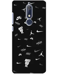 Чохол для Nokia 5.1 (2018) з картинкою «Nike Black Pattern»