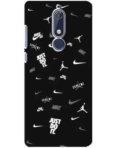 Чохол для Nokia 5.1 (2018) з картинкою «Nike Black Pattern» Чохол для Nokia 5.1 (2018) з картинкою «Nike Black Pattern»
