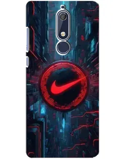 Чехол для Nokia 5.1 (2018) с картинкой «Техногенный стиль Nike»