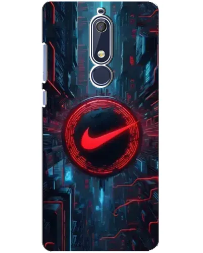 Чехол для Nokia 5.1 (2018) с картинкой «Техногенный стиль Nike»