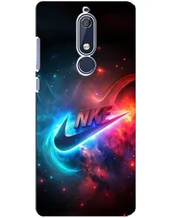 Чехол для Nokia 5.1 (2018) с картинкой «Огненный логотип Nike»