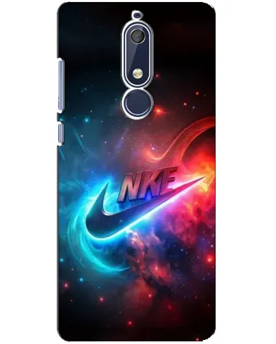 Чехол для Nokia 5.1 (2018) с картинкой «Огненный логотип Nike»