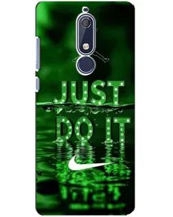 Чехол для Nokia 5.1 (2018) с картинкой «Зеленый неоновый Nike»