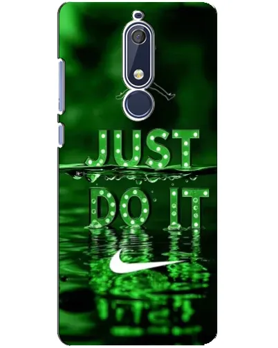 Чехол для Nokia 5.1 (2018) с картинкой «Зеленый неоновый Nike»