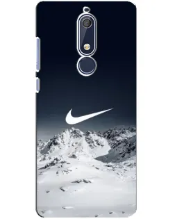 Чехол для Nokia 5.1 (2018) с картинкой «Nike — зимние горы»