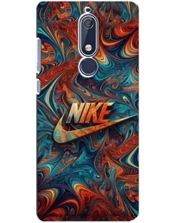 Чехол для Nokia 5.1 (2018) с картинкой «Nike в абстракции»