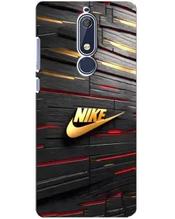 Чехол для Nokia 5.1 (2018) с картинкой «Золотой Nike на металле»