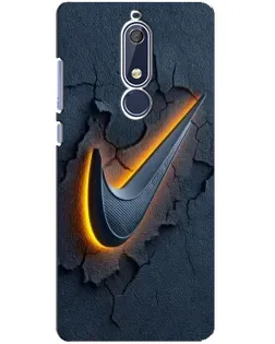 Чехол для Nokia 5.1 (2018) с картинкой «Объемный логотип Найк»