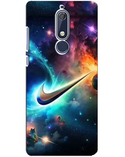 Чехол для Nokia 5.1 (2018) с картинкой «Космический Nike Swoosh»