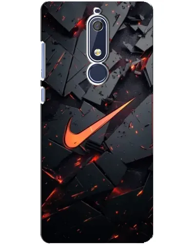 Чехол для Nokia 5.1 (2018) с картинкой «Nike — эффект разломов»