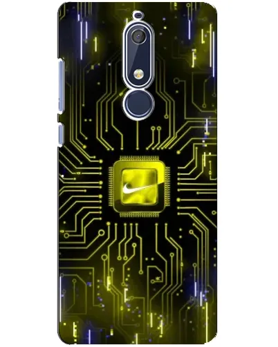 Чехол для Nokia 5.1 (2018) с картинкой «Nike — золотая искра»