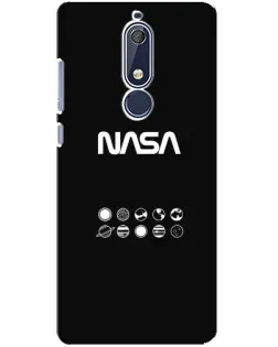 Чехол для Nokia 5.1 (2018) с картинкой «NASA — технический принт» Чехол для Nokia 5.1 (2018) с картинкой «NASA — технический принт»