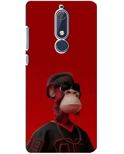 Чохол для Nokia 5.1 (2018) з картинкою «Bored Ape в червоному» Чохол для Nokia 5.1 (2018) з картинкою «Bored Ape в червоному»