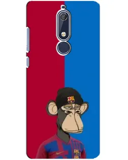 Чохол для Nokia 5.1 (2018) з картинкою «Bored Ape — фанат Барси»