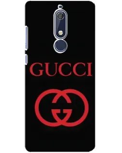 Чехол для Nokia 5.1 (2018) с картинкой «Gucci — красный логотип»