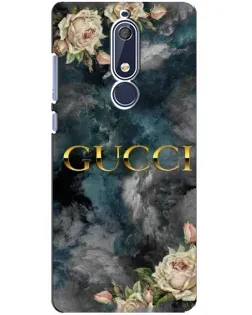 Чехол для Nokia 5.1 (2018) с картинкой «Абстрактные цветы Gucci»