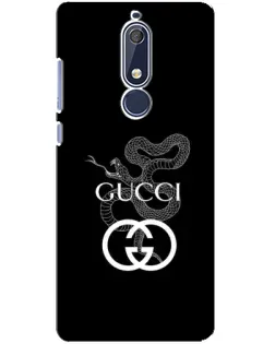 Чехол для Nokia 5.1 (2018) с картинкой «Gucci — серебряная змея»