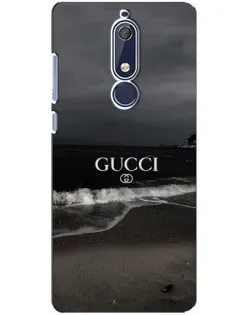 Чехол для Nokia 5.1 (2018) с картинкой «Gucci — морской прибой»