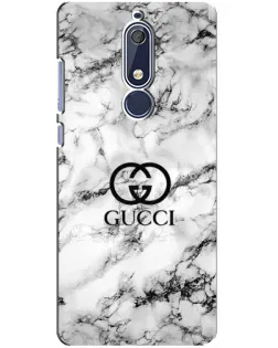 Чехол для Nokia 5.1 (2018) с картинкой «Gucci — мраморный шик»