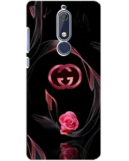 Чехол для Nokia 5.1 (2018) с картинкой «Gucci — неоновая роза»
