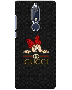 Чехол для Nokia 5.1 (2018) с картинкой «Минни Маус Gucci — черный»