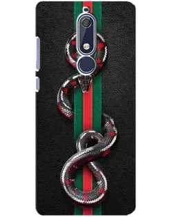 Чехол для Nokia 5.1 (2018) с картинкой «Gucci — змея на полосе» Чехол для Nokia 5.1 (2018) с картинкой «Gucci — змея на полосе»