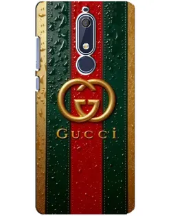 Чехол для Nokia 5.1 (2018) с картинкой «Gucci — фирменная полоса и золото» Чехол для Nokia 5.1 (2018) с картинкой «Gucci — фирменная полоса и золото»