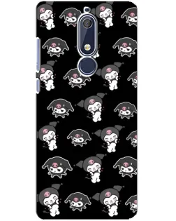 Чехол для Nokia 5.1 (2018) с картинкой «Черный паттерн Kuromi»