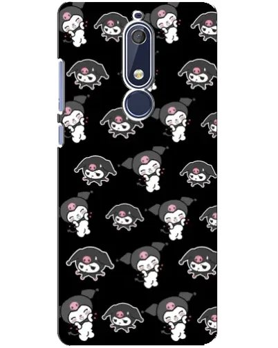 Чехол для Nokia 5.1 (2018) с картинкой «Черный паттерн Kuromi» Чехол для Nokia 5.1 (2018) с картинкой «Черный паттерн Kuromi»