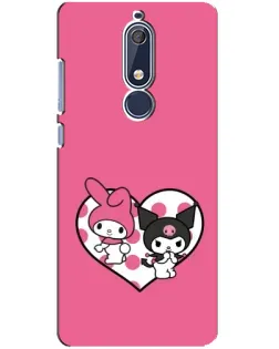 Чехол для Nokia 5.1 (2018) с картинкой «Kuromi и My Melody»