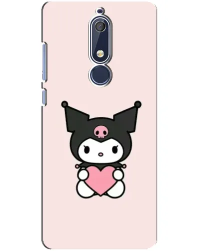 Чехол для Nokia 5.1 (2018) с картинкой «Kuromi и сердце» Чехол для Nokia 5.1 (2018) с картинкой «Kuromi и сердце»
