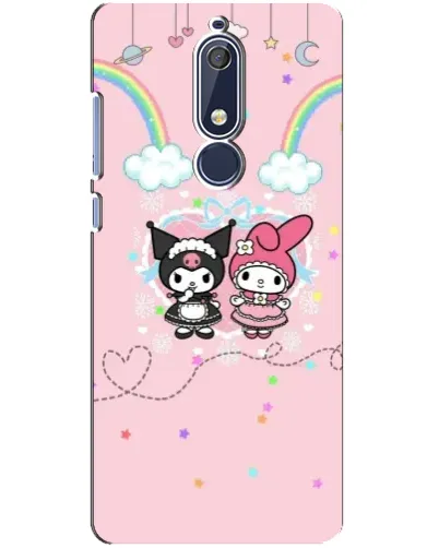 Чехол для Nokia 5.1 (2018) с картинкой «My Melody и Kuromi» Чехол для Nokia 5.1 (2018) с картинкой «My Melody и Kuromi»