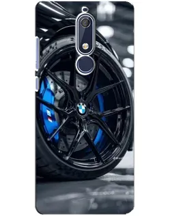 Чехол для Nokia 5.1 (2018) с картинкой «Колесо BMW вблизи»