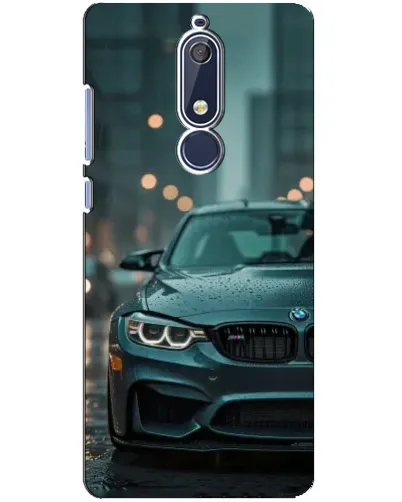 Чехол для Nokia 5.1 (2018) с картинкой «BMW в огнях города»