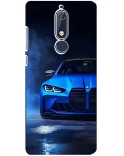 Чехол для Nokia 5.1 (2018) с картинкой «Голубая BMW M4»