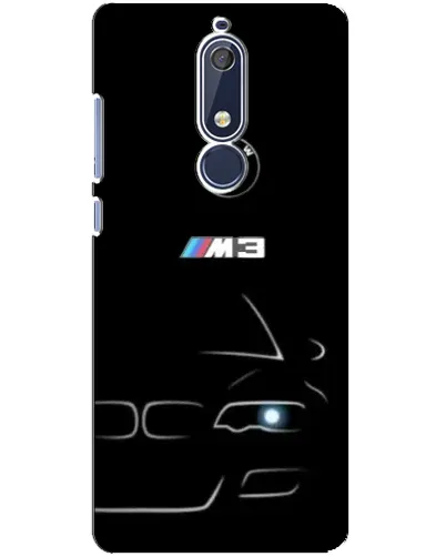Чехол для Nokia 5.1 (2018) с картинкой «Минималистичный принт BMW M3»