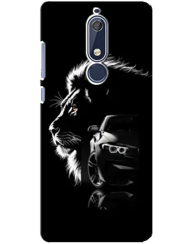 Чехол для Nokia 5.1 (2018) с картинкой «BMW и лев»