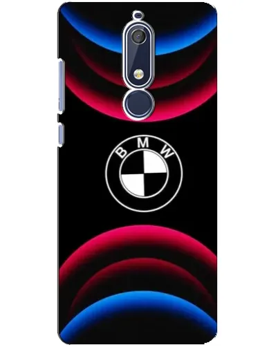 Чехол для Nokia 5.1 (2018) с картинкой «Логотип BMW и неоновые дуги»